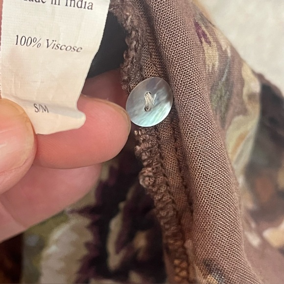 World Market Autumn Muted Colors Floral Blouse Sz M - Picture 6 of 15